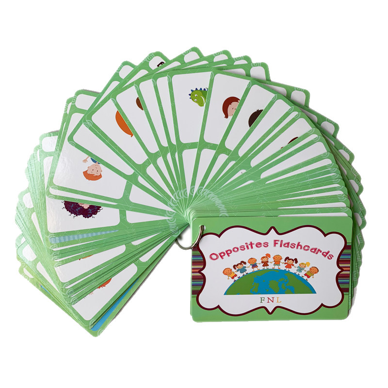 Kids Education Toys - 100組の反対語フラッシュカード 英語語彙カード 子供向け モンテッソーリ学習 教育玩具 子供向け