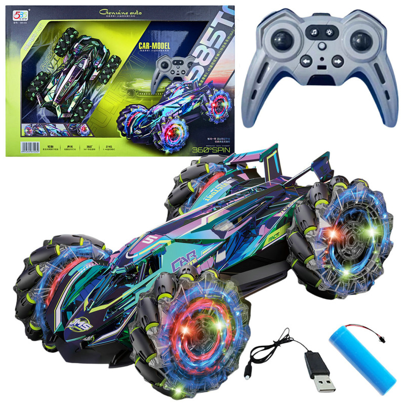 Kids Education Related - 本物の自動車2.4Gリモコンスタントカー585-83 360度回転サイドドリフトライトサウンド付き電動おもちゃ 男の子向け子供向け知育玩具