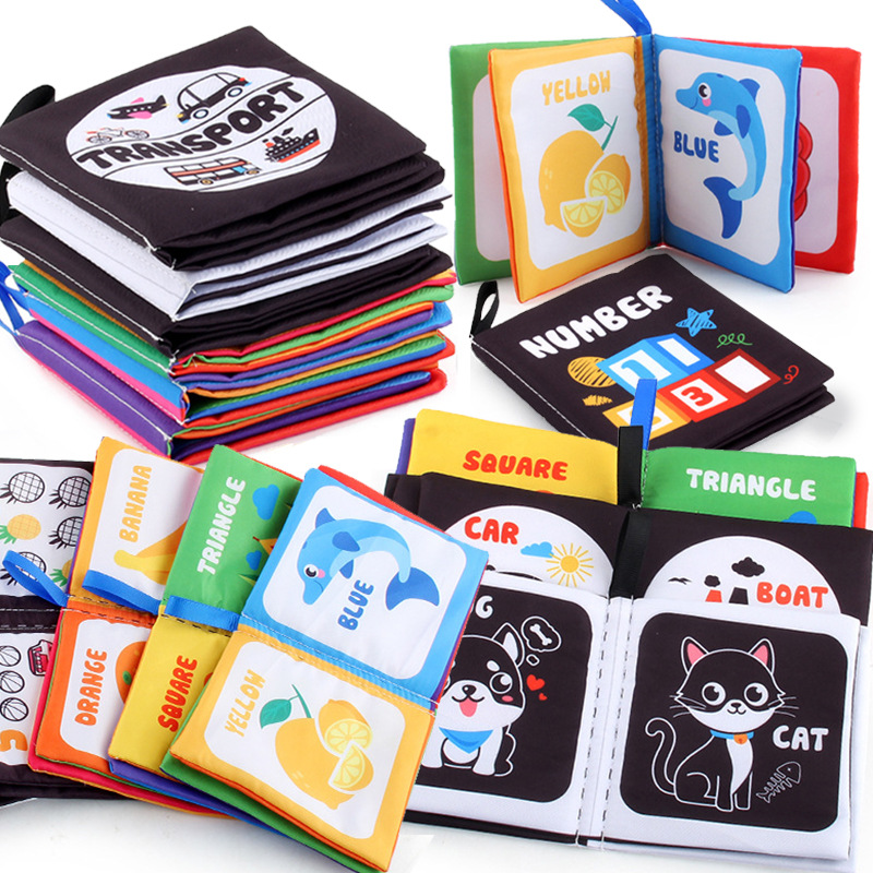 Kids Early Education Books - 生まれたばかりの赤ちゃんのための生地のブック,0〜12か月の赤ちゃんのための3Dブック,アニマルトラフィックの追跡,モンテッソーリ教育玩具