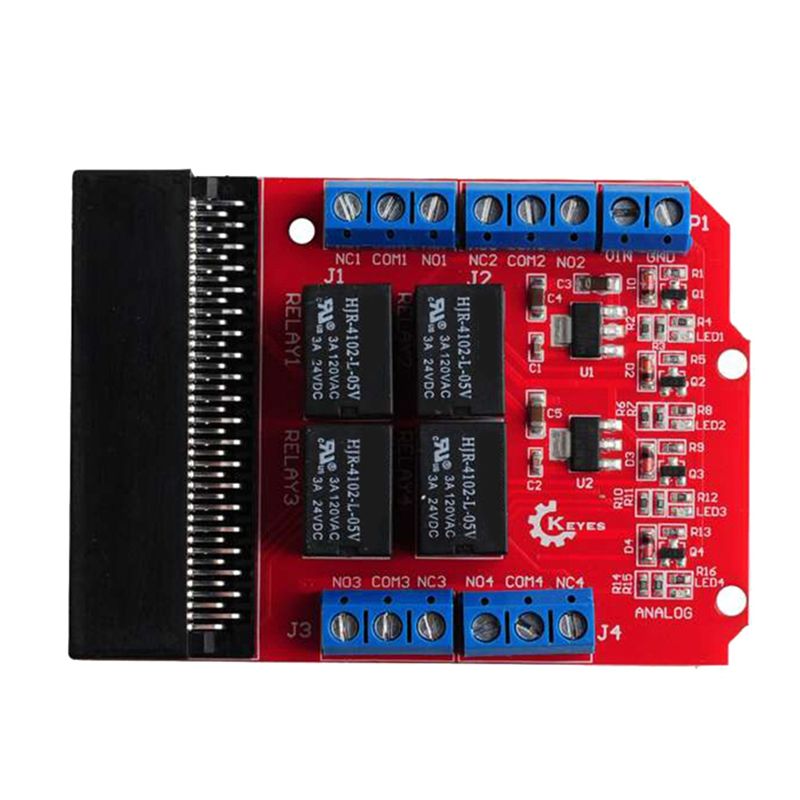 Kids Education Channel - TCE Microbit 4チャンネルリレーモジュールシールド 5V ハイトリガープログラミング教育用キッズティーチングMicrobit拡張ボード