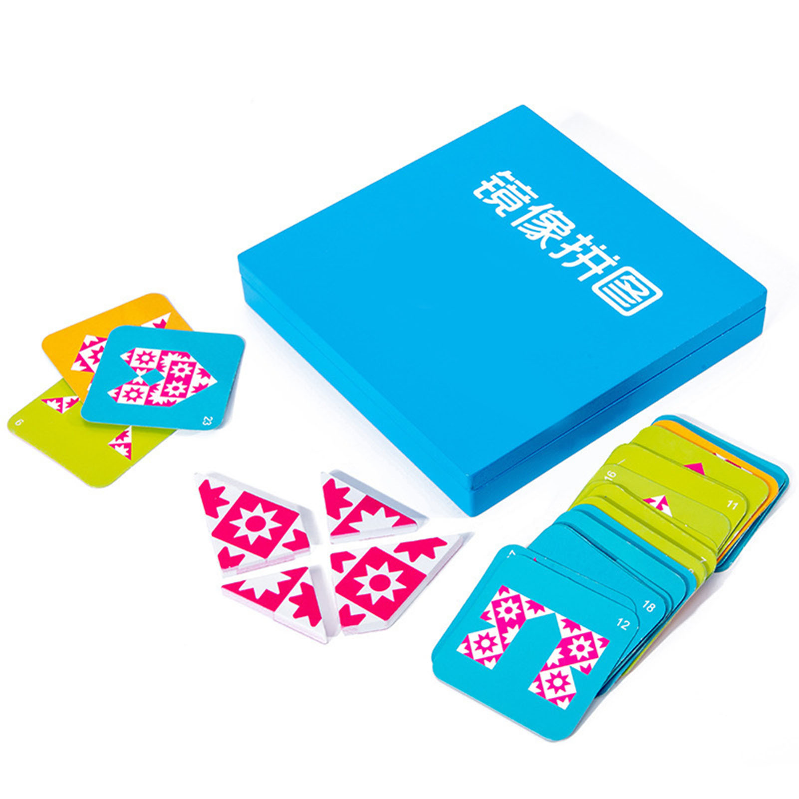 Kids Education Images - 鏡像パズル木製ジグソー幾何学ロジックゲーム形状認識早期教育玩具ギフト子供のための