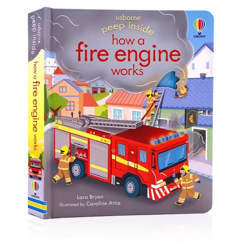 Kid Educational - Usborne ピープインサイド 消防車の仕組みを知る 3D フラップ絵本 子供用