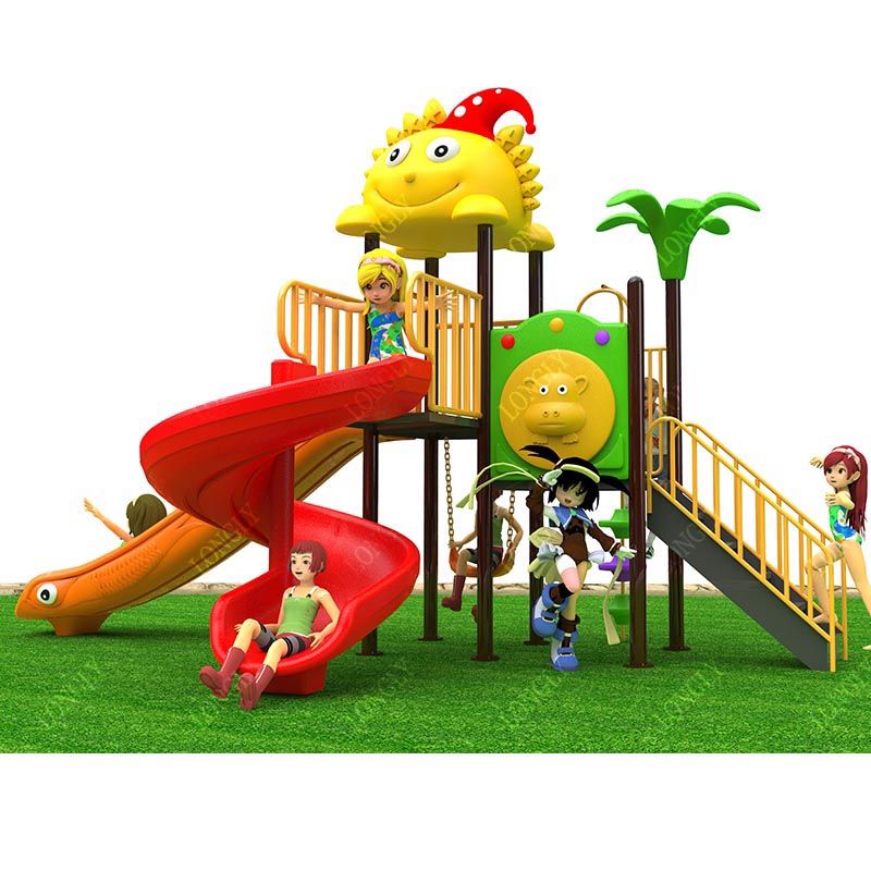 Kids Outdoor Education - 業務用プラスチック製滑り台 450x270x280cm 子供用 屋外遊具 教育学校 公共遊園地