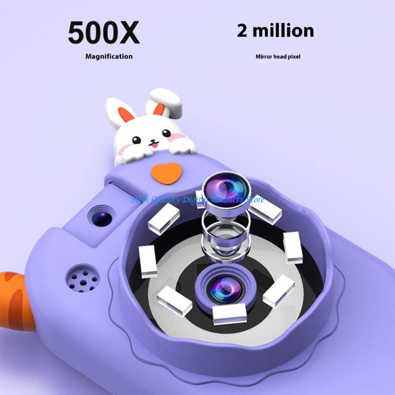 Kids Education Images - U2JE 子供ポータブル顕微鏡カラースクリーン 180 度回転カメラ科学学習教育玩具