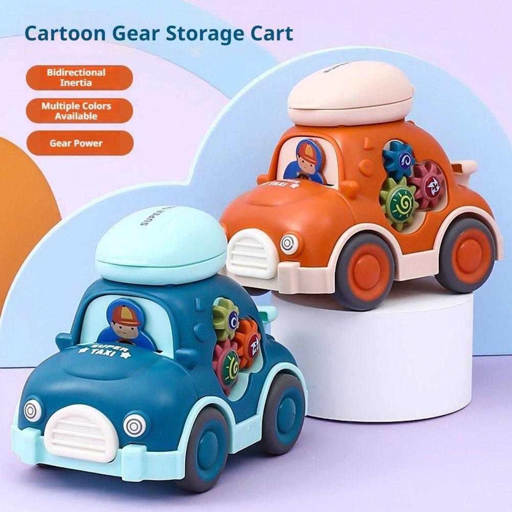 Kids Education Toys - 漫画ミニプルバックおもちゃの車モンテッソーリ慣性車両早期教育用クロール玩具男の子の誕生日プレゼント