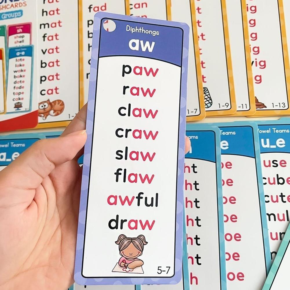 Kids Education Group - 117 グループの子供向けフォニックスフラッシュカード アルファベットサウンドマッチングカード 幼児教育用読み書き学習おもちゃ 子供向け