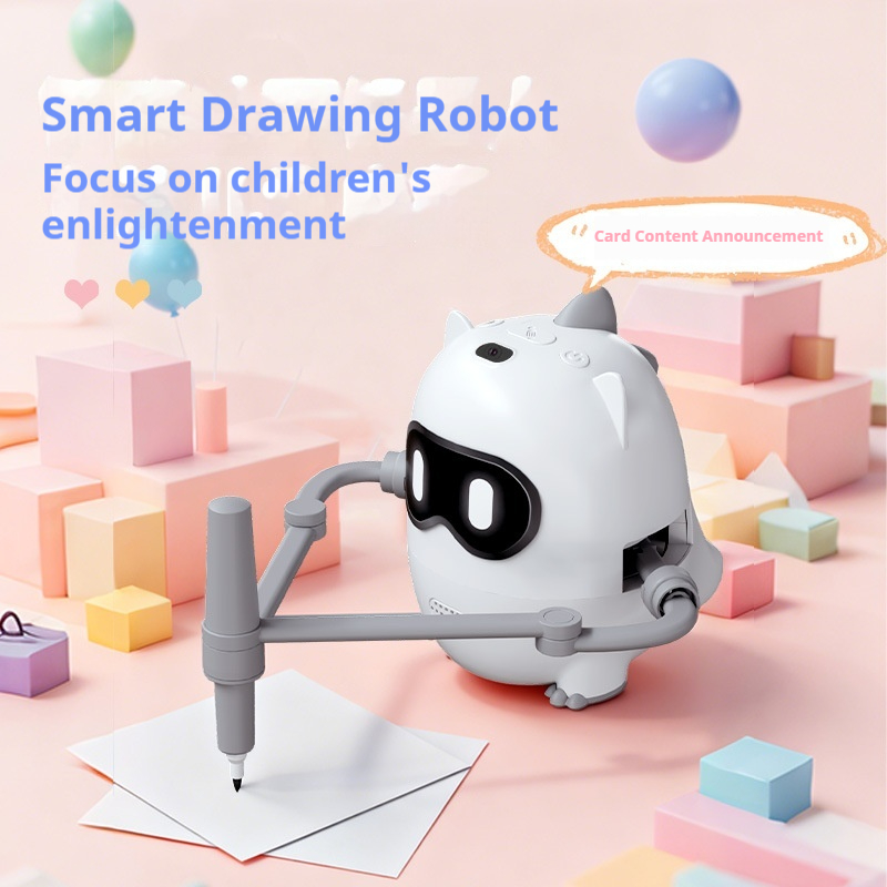Kids Education Toys - 一般的なスマート恐竜描画ロボットインテリジェント早期教育玩具カード音声放送幼児子供向け就学前学習