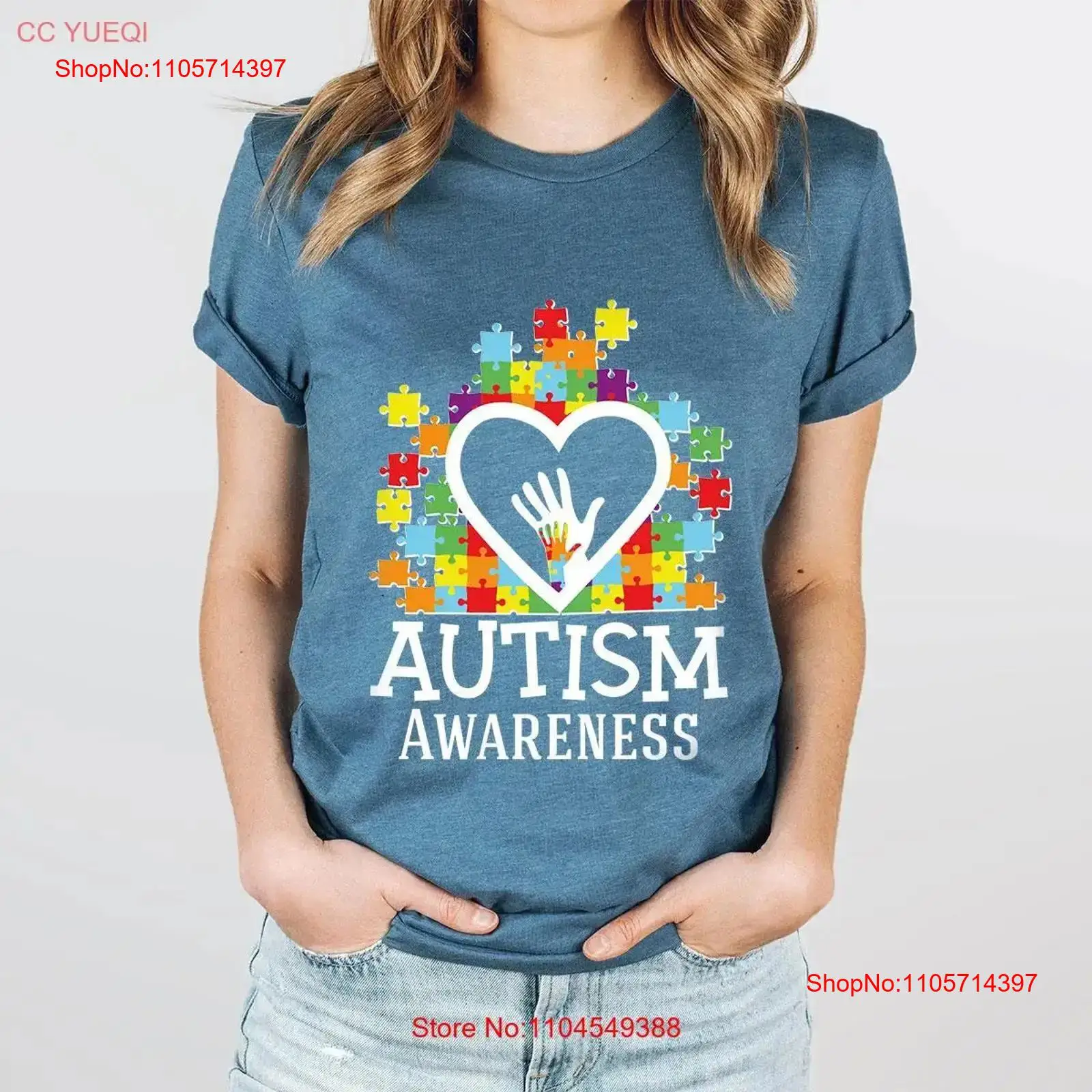 Kids Education Group - 自閉症啓発 Tシャツ ハートパズル キッズグループ 特殊教育教師 ヴィンテージ