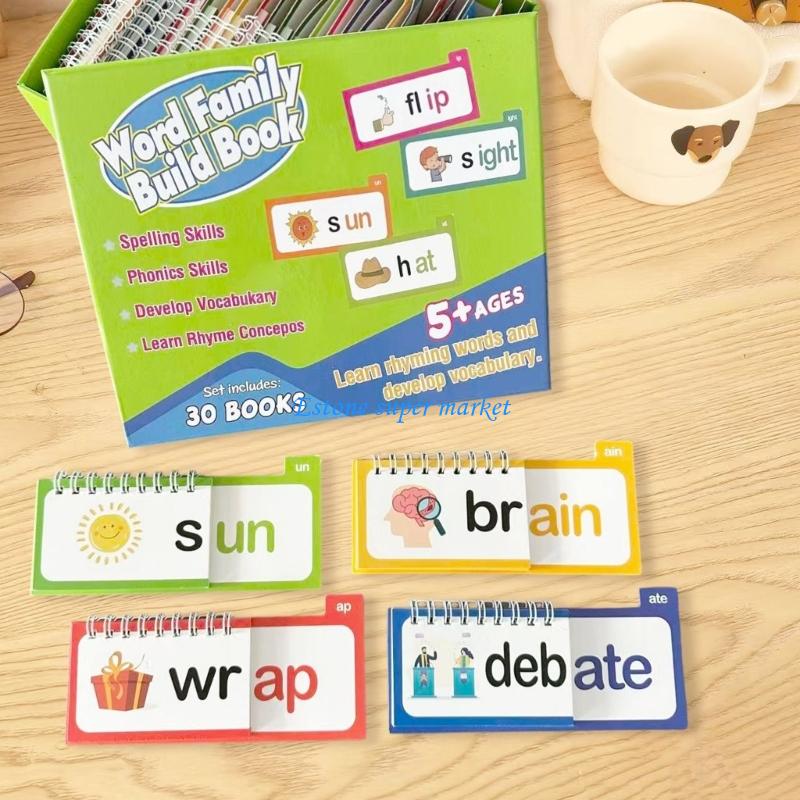 090B 語彙フラッシュカード 30 読み韻フリップブック、 - Kids Education Rhymes のレビューと価格