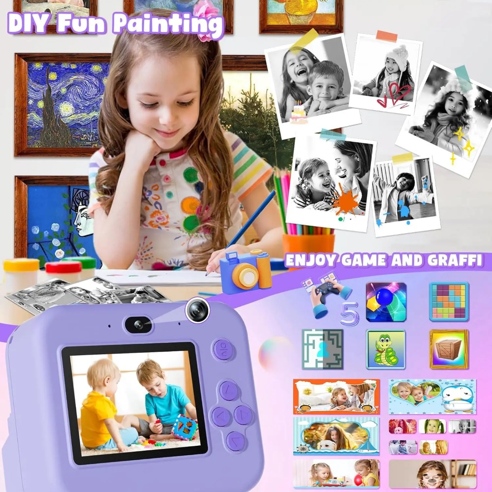 教育用サーマルインスタントプリントカメラ 32Gカード付き、 - Kids Education Images のレビューと価格