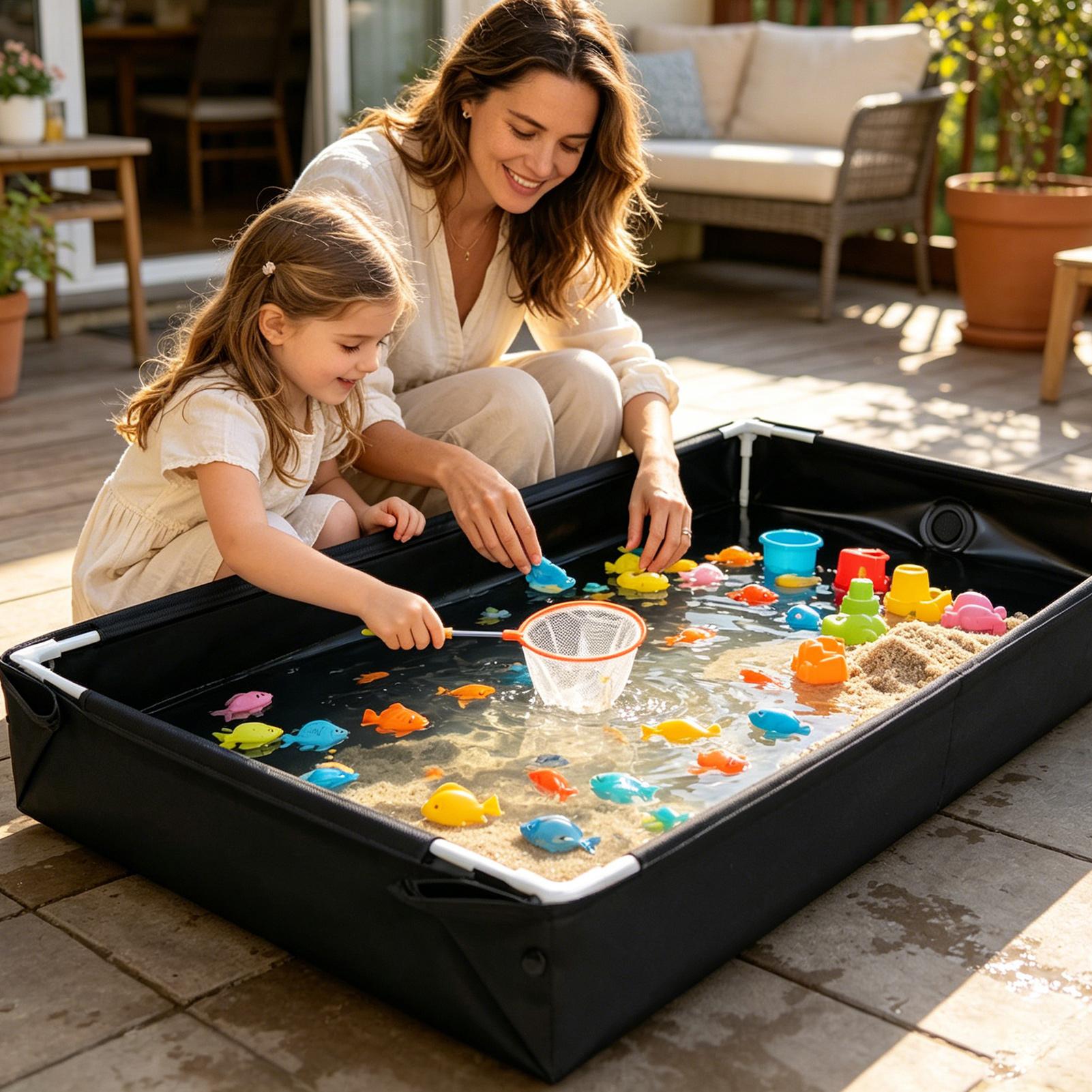 新しい屋外水遊び場と砂場、子供用釣りおもちゃ付きボウル、子供 - Kids Outdoor Education のレビューと価格