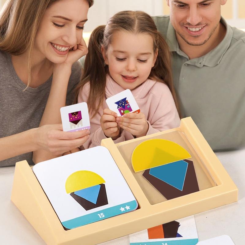 1セット教育用ハウスデザインロジックゲーム幾何学的形状パズル - Kids Education Design のレビューと価格
