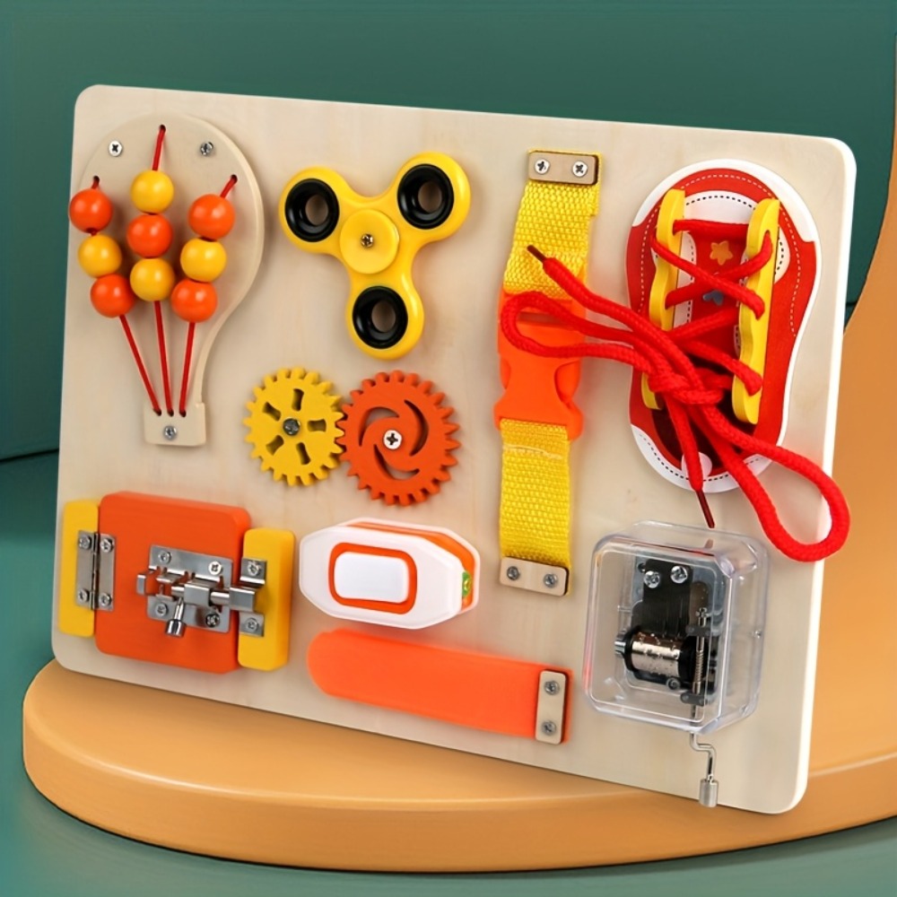 モンテッソーリ木製ビジーボードおもちゃ、幼児向け感覚教育フィ - Kids Education Toys のレビューと価格