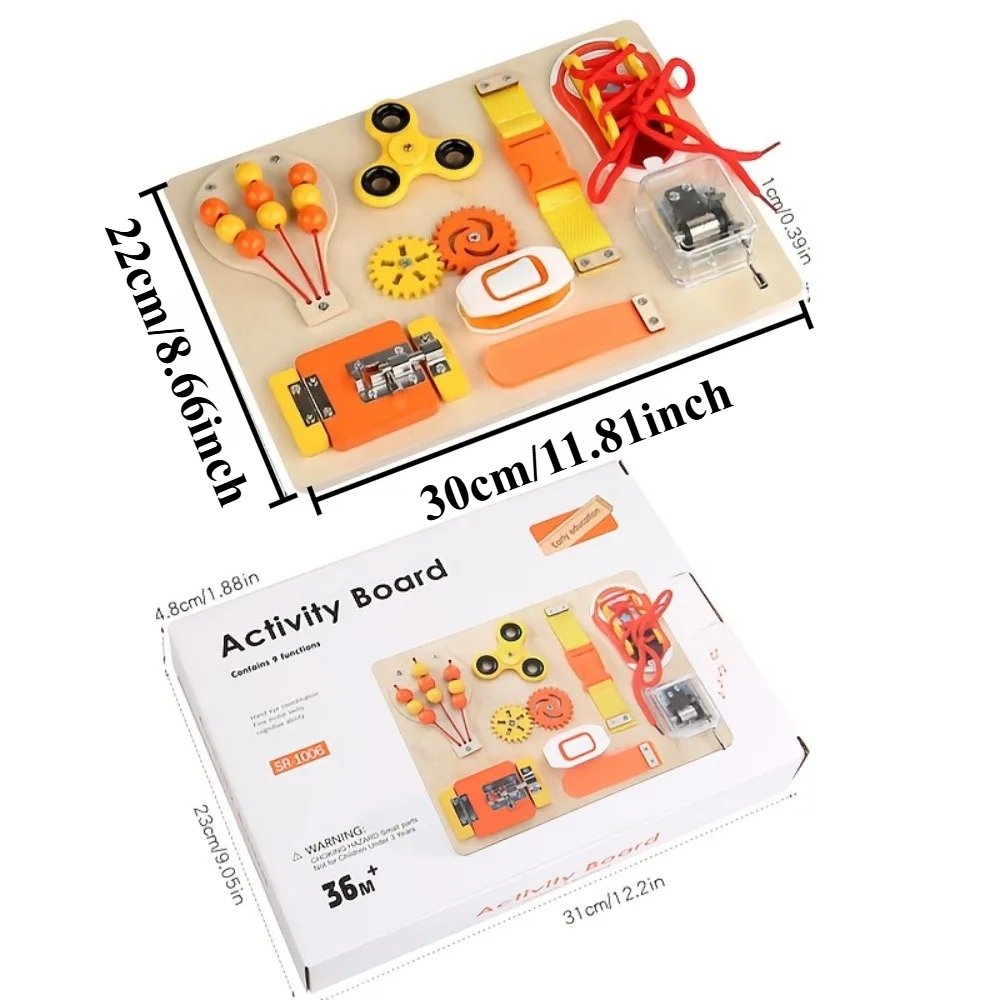 モンテッソーリ木製ビジーボードおもちゃ、幼児向け感覚教育フィ - Kids Education Toys のレビューと価格