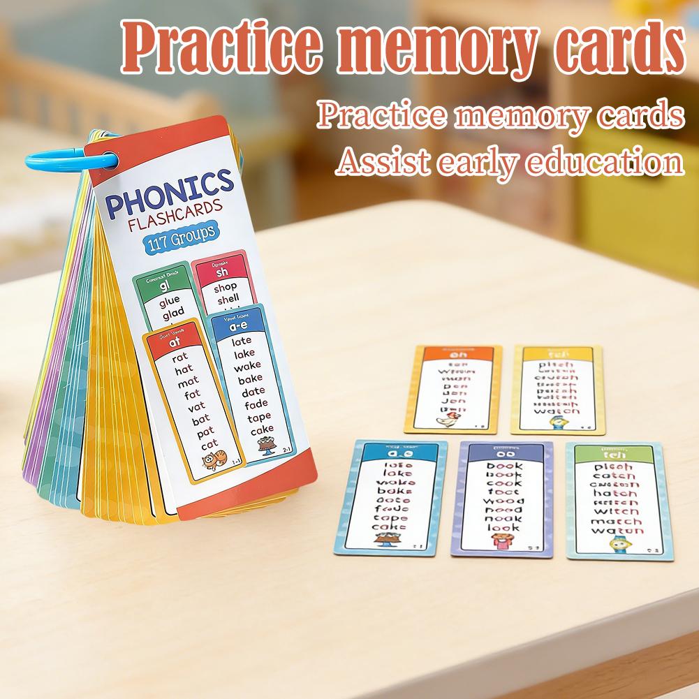 フォニックスフラッシュカードセット、60枚入り117語グルー - Kids Education Group のレビューと価格