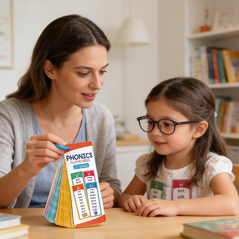 フォニックスフラッシュカードセット、60枚入り117語グルー - Kids Education Group のレビューと価格